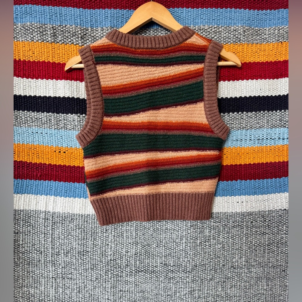 Forever 21 Multicolor Striped V-Neck Sweater Vest - Picture 9 of 13